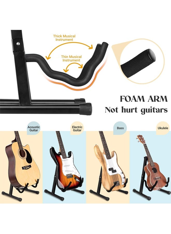 Guitar Stand ,Portable Folding A frame Floor Universal Metal Guitar Stand for Acoustic Classical Electric Bass Guitars Banjo Ukulele - Image 4